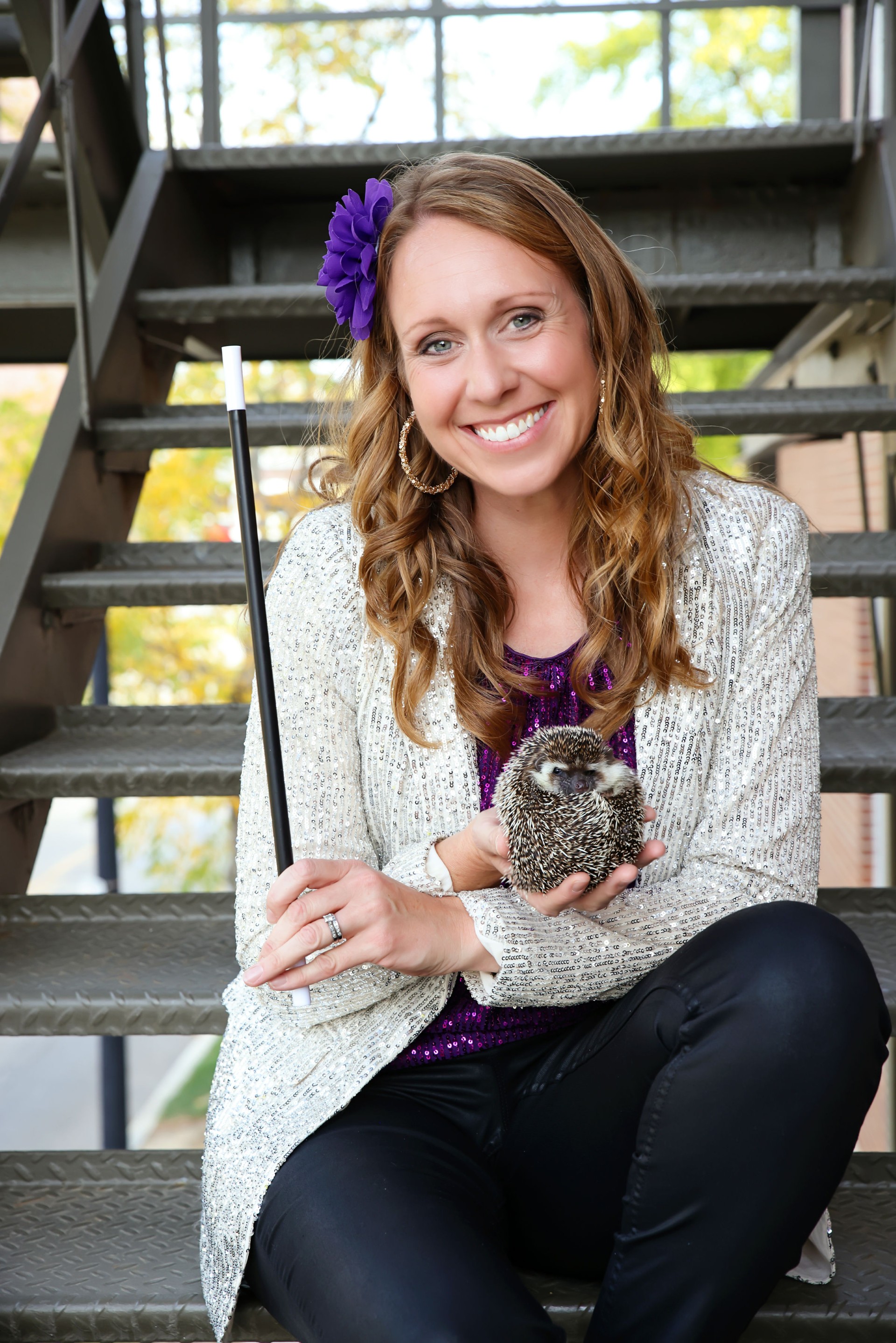 Erica Carlson and Sedgie the Hedgehog