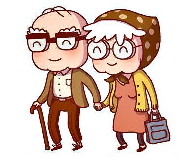 clipart of an elderly couple