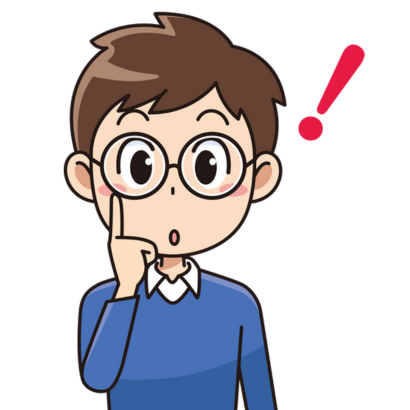 boy with glasses and an exclamation point as if he just thought of something