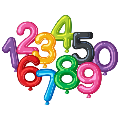 balloon numbers 0 to 9