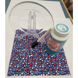 supplies for a Mod Podge plate craft