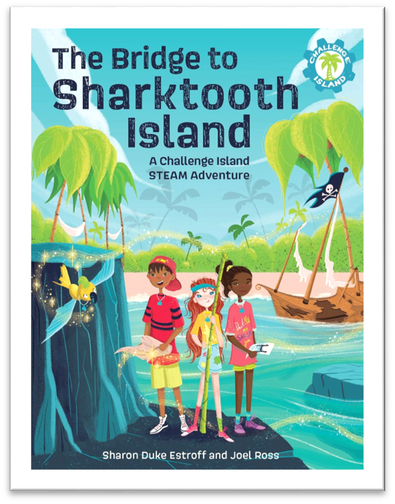 book cover for "The Bridge to Sharktooth Island" by Sharon Duke Estroff and Joel Ross