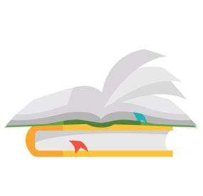 open book sitting on top of a closed book with bookmarks poking out of each