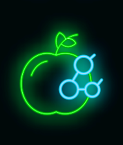 neon green apple and blue dna