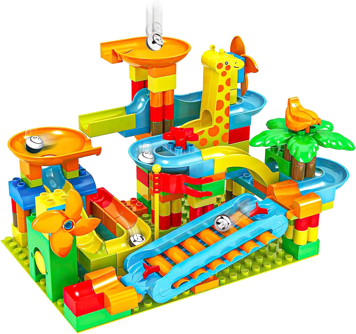 image of jungle themed marble run using building blocks