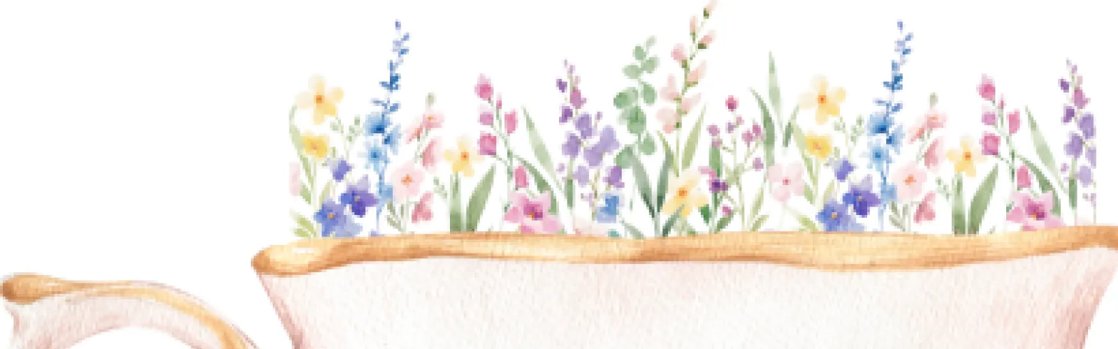 teacup with flowers in it
