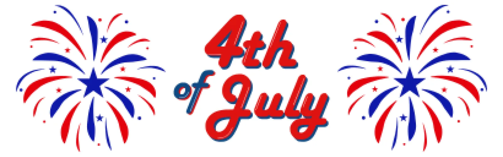 "4th of July" red, white and blue fireworks