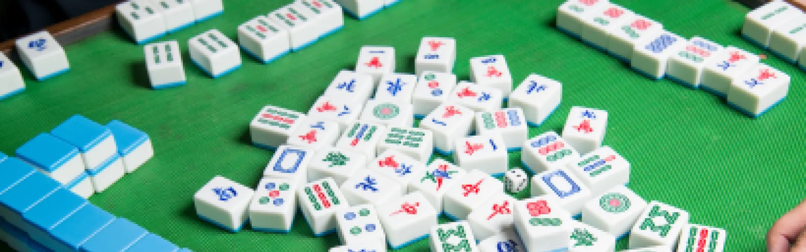 table of mahjong tiles