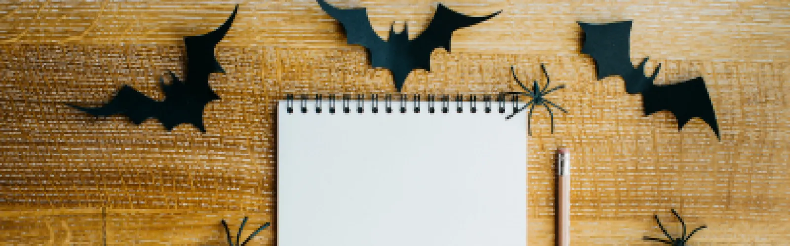 blank notepad, pencil and bats