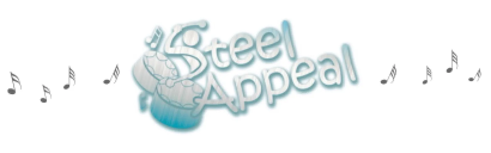 "Steel Appeal" logo with drummer and music notes
