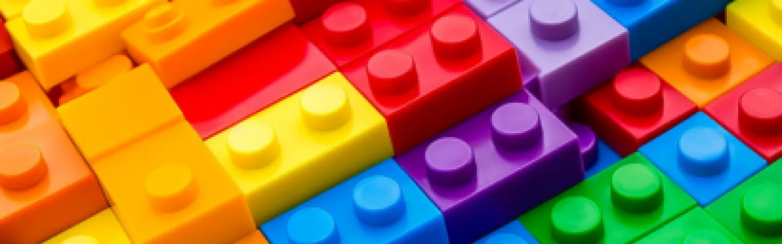 rainbow colored building blocks